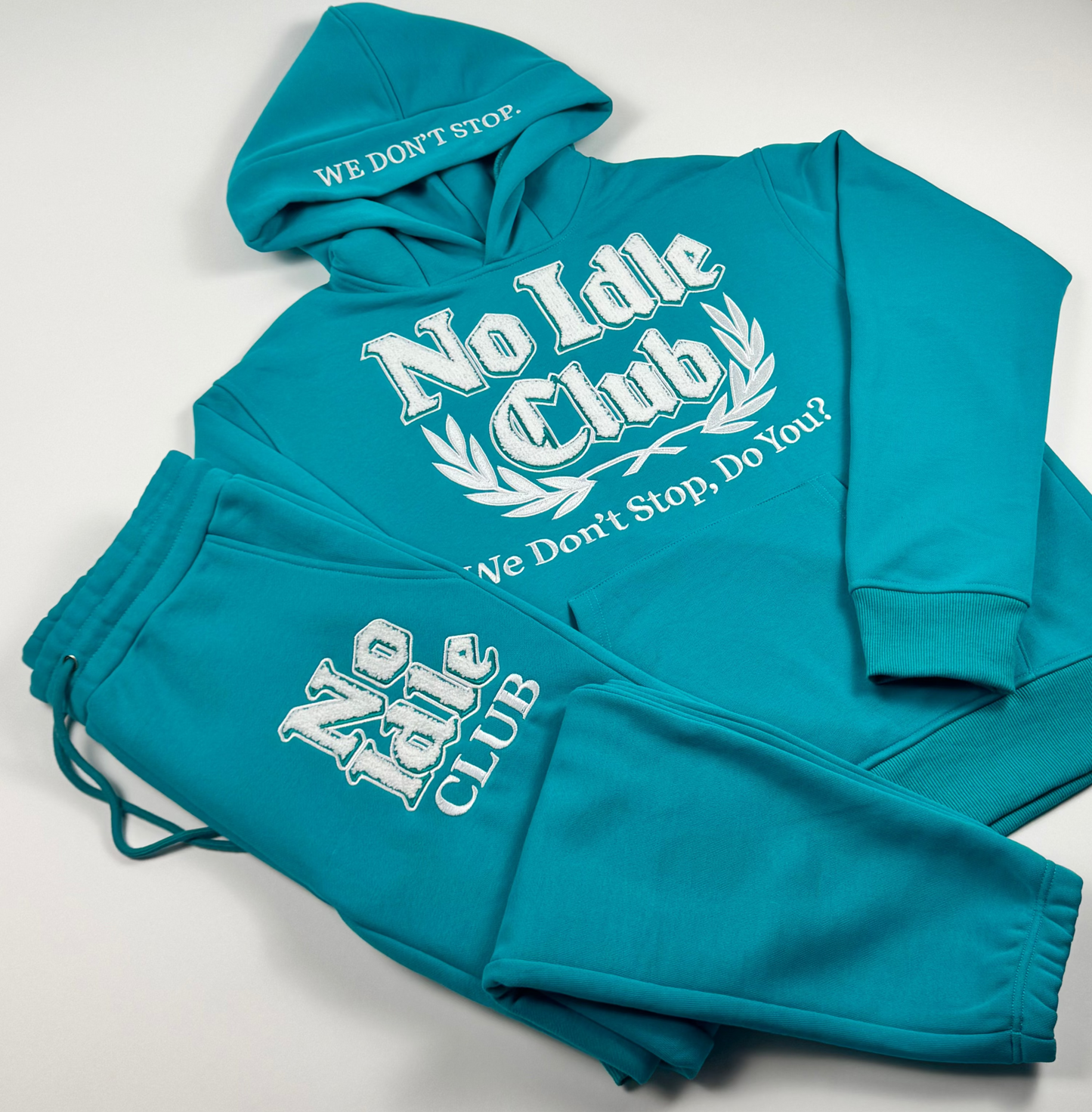 The Qualifying Set Teal/White hoodie