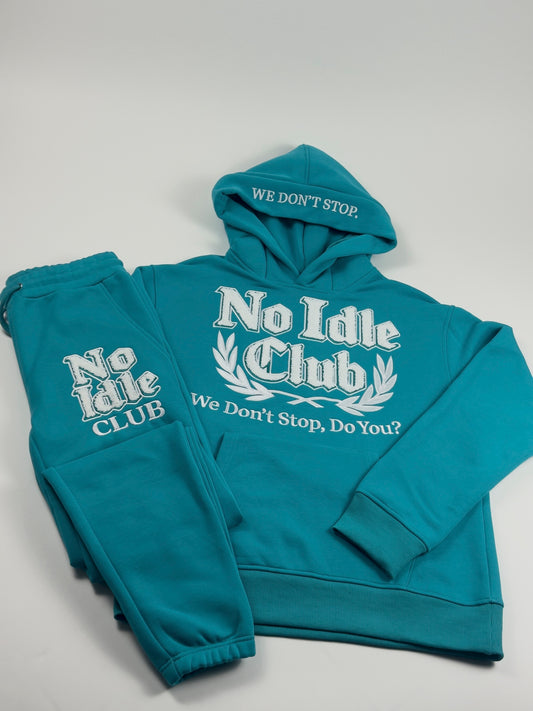 The Qualifying Set Teal/White hoodie